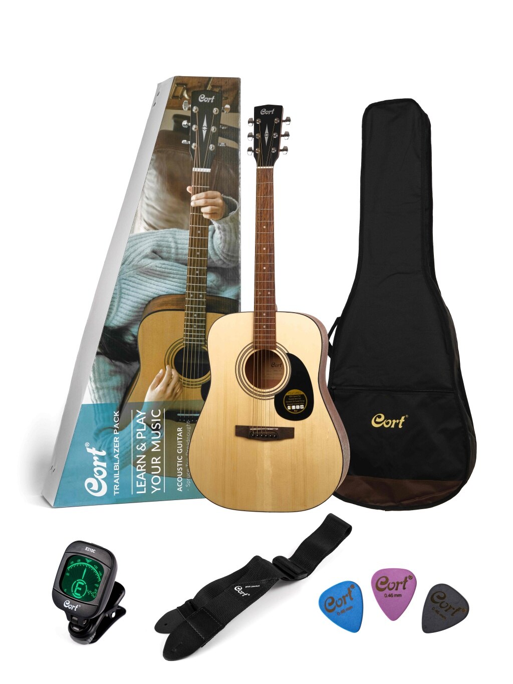 Акустические гитары Cort CAP-810-OP ремень для акустической гитары под два держателя