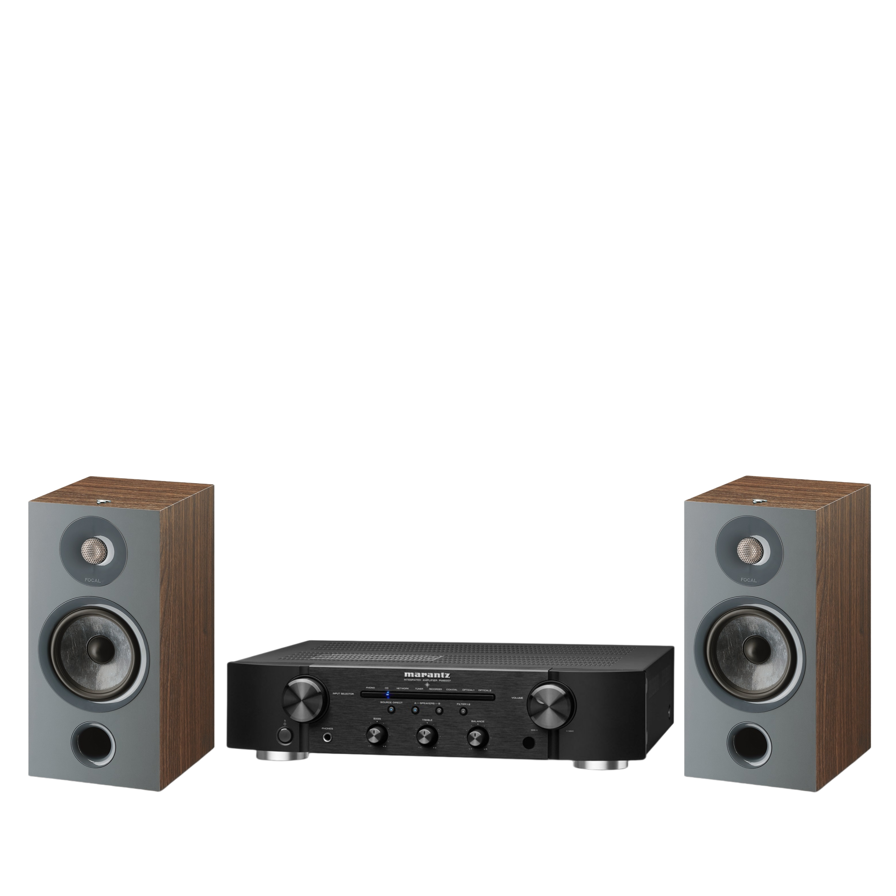 C полочной акустикой Focal Chora 806 Dark Wood + Marantz PM6007 Black