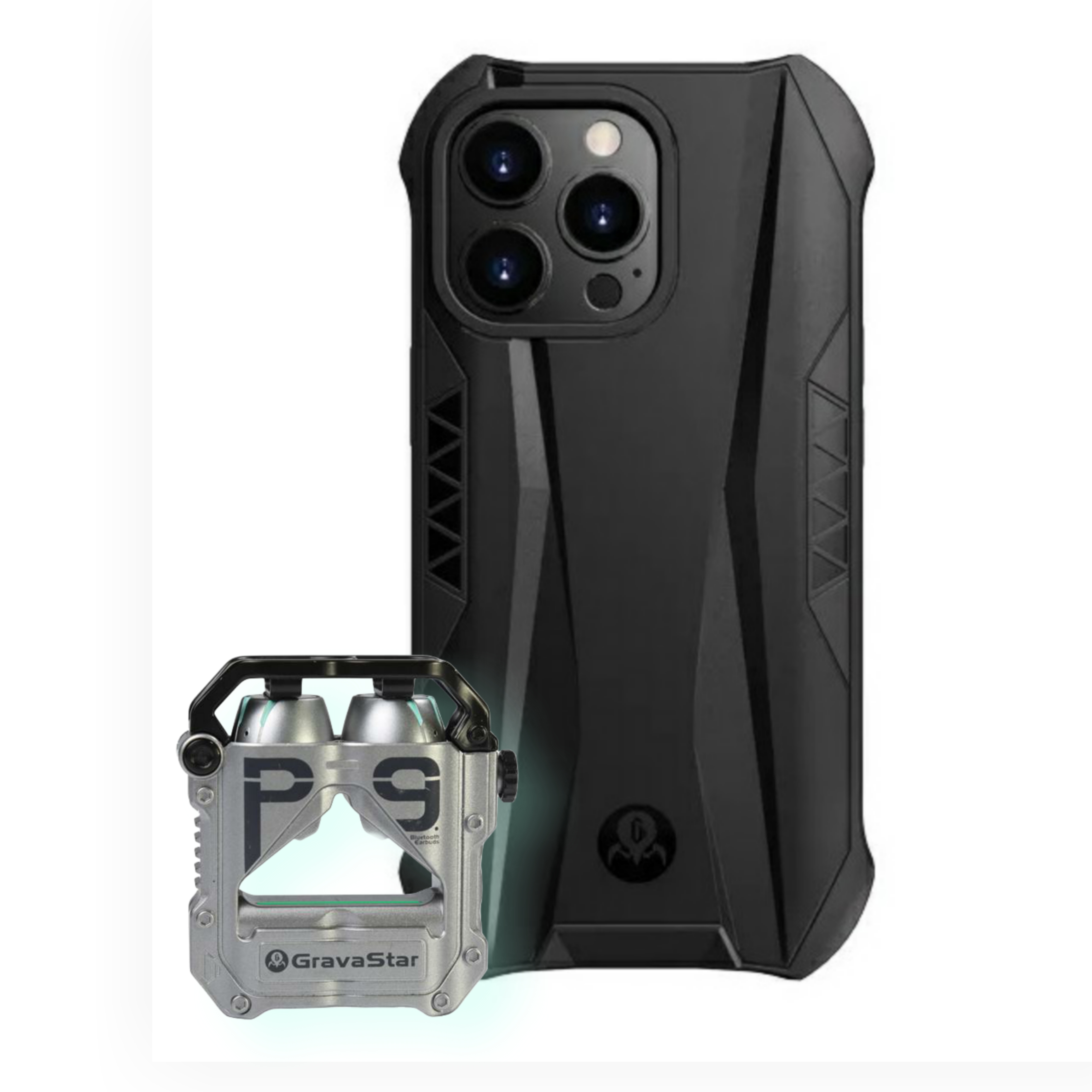 Беспроводные наушники Gravastar Sirius Pro Space Gray + Ferra Black for iPhone 13 Pro for iphone 11 pro max solid color liquid silicone shockproof case black