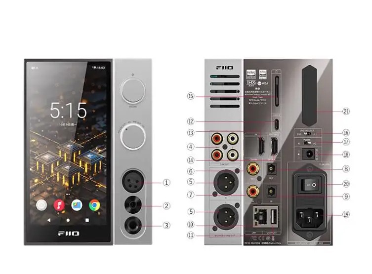 Сетевые аудио проигрыватели FiiO R9 Silver, цвет серебристый/чёрный - фото 5