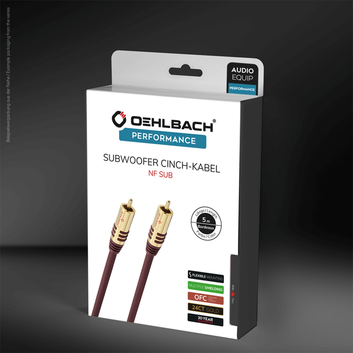 Кабели межблочные аудио Oehlbach PERFORMANCE NF Sub-cable cinch/cinch2, 2.0m mono black (D1C21532), цвет красный - фото 2