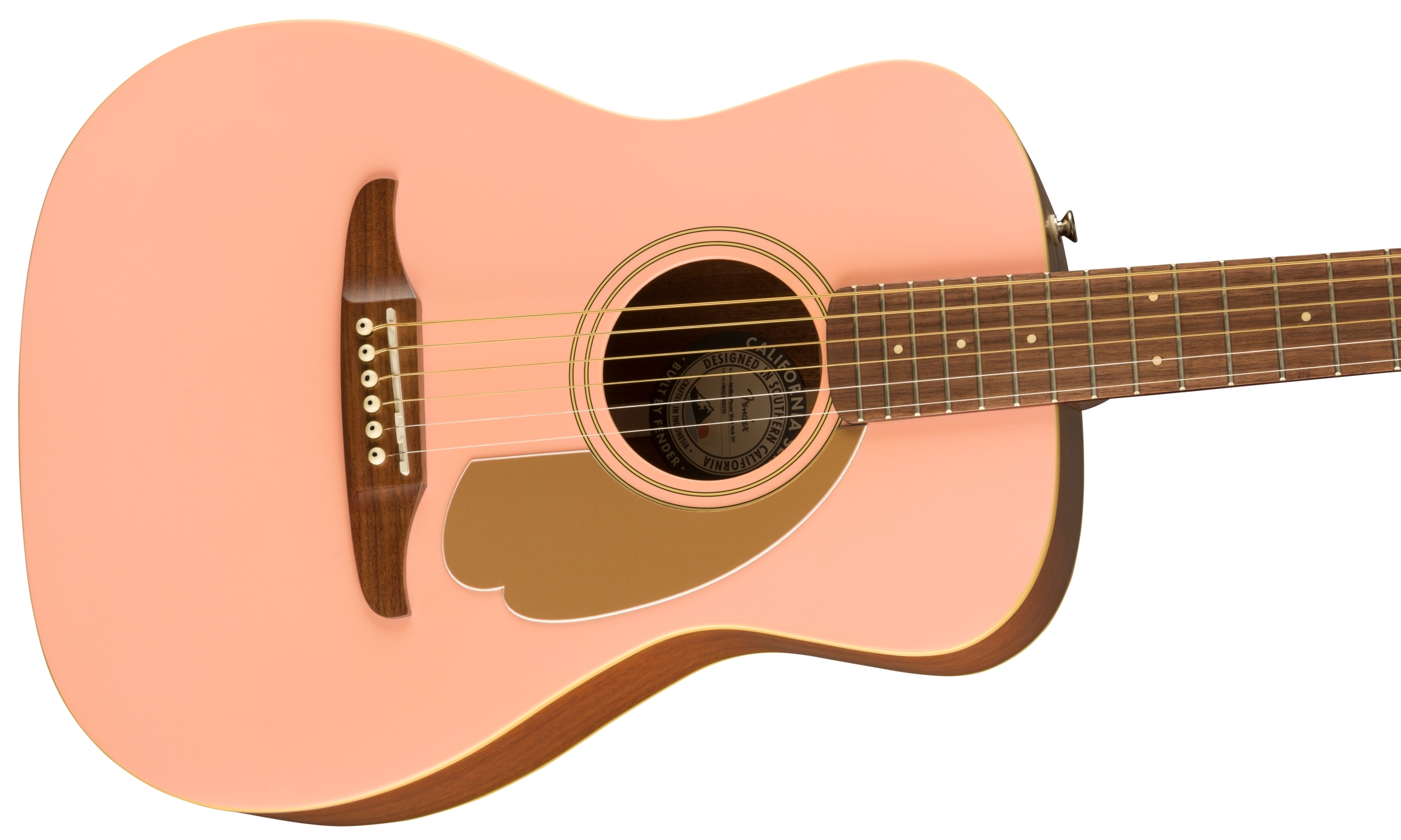 Электроакустические гитары FENDER Malibu Player Shell Pink, цвет розовый - фото 5