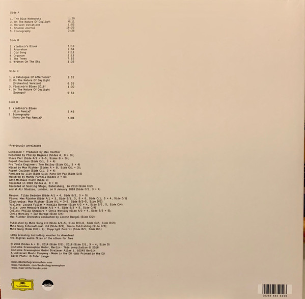 Другие Deutsche Grammophon Intl Max Richter, The Blue Notebooks (Black Vinyl) - фото 2