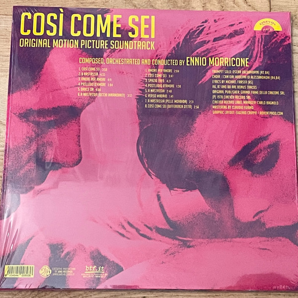 Поп IAO Саундтрек - Cosi' Come Sei (Ennio Morricone) (Coloured Vinyl LP) - фото 4