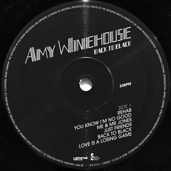 Поп Island Records Group Amy Winehouse, Back To Black (UK version) - фото 4