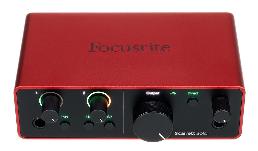 Аудиоинтерфейсы для домашней студии FOCUSRITE Scarlett Solo 4th Gen, цвет красный - фото 4