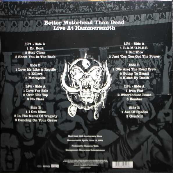 Металл BMG Motörhead - Better Motörhead Than Dead Live at Hammersmith (Black Vinyl 4LP) - фото 3