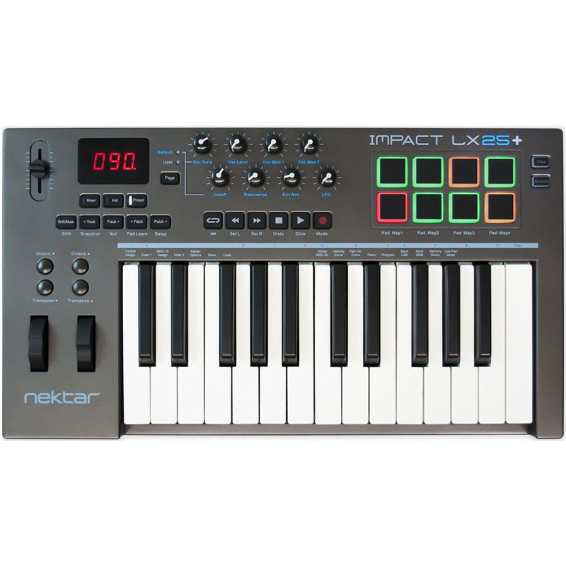 MIDI клавиатуры Nektar Impact LX 25+ worlde orca pad64 портативный usb midi контроллер для ударных
