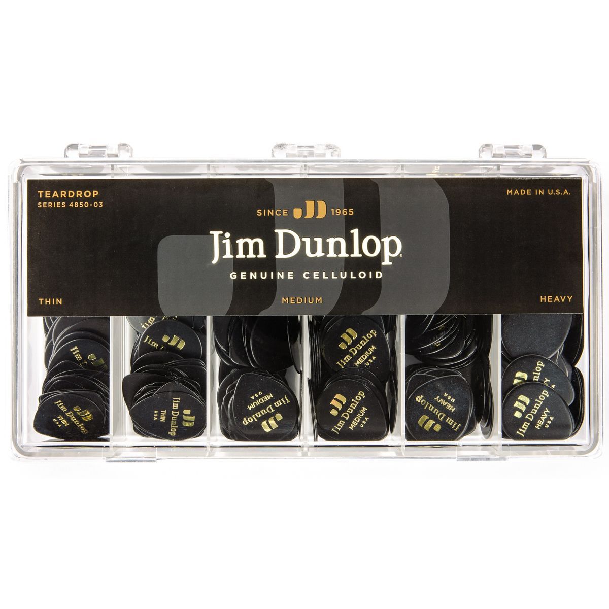 Медиаторы Dunlop 485003 Celluloid Black Teardrop Display (432 шт)