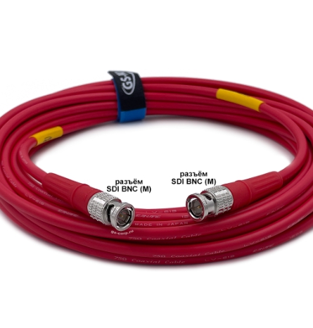 Кабели с разъемами GS-PRO 12G SDI BNC-BNC (red) 10 метров кабели с разъемами gs pro 12g sdi bnc bnc 10 метров