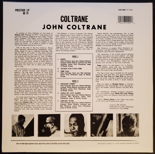 Джаз Universal (Aus) John Coltrane - Coltrane (Original Jazz Classics) (Black Vinyl LP) - фото 2