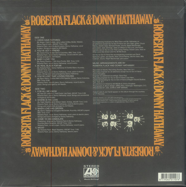 Фанк IAO Roberta Flack; Hathaway, Donny - Roberta Flack & Donny Hathaway (Black Vinyl LP) - фото 2