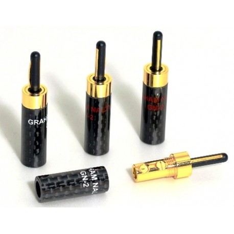 Разъёмы для акустического кабеля Black Rhodium Graham Nalty Banana plug kit GN-2 разъёмы для акустического кабеля wire world set of 8 uni term gold spades w sockets