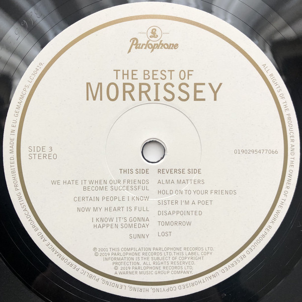 Рок PLG Morrissey, The Best Of! (180 Gram Black Vinyl/Gatefold) - фото 4