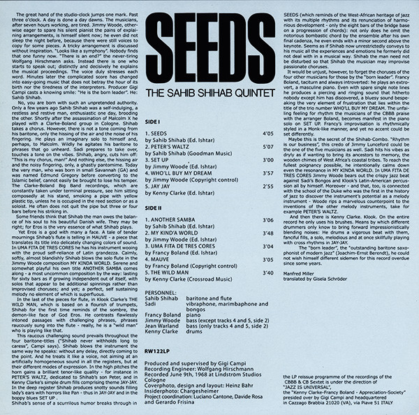 Джаз Universal US Sahib Shihab - Seeds (Black Vinyl LP) - фото 6