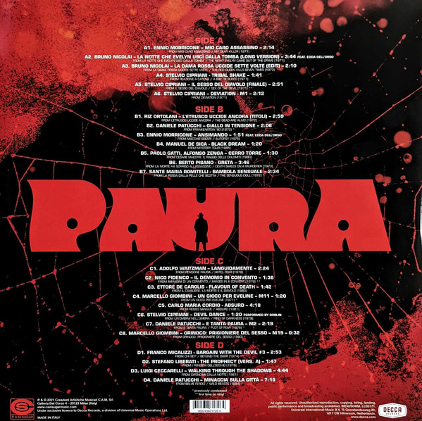 Саундтрек IAO Сборник - Paura (A Collection Of Italian Horror Sounds From The Cam Sugar Archive) (Black Vinyl 2LP) - фото 4