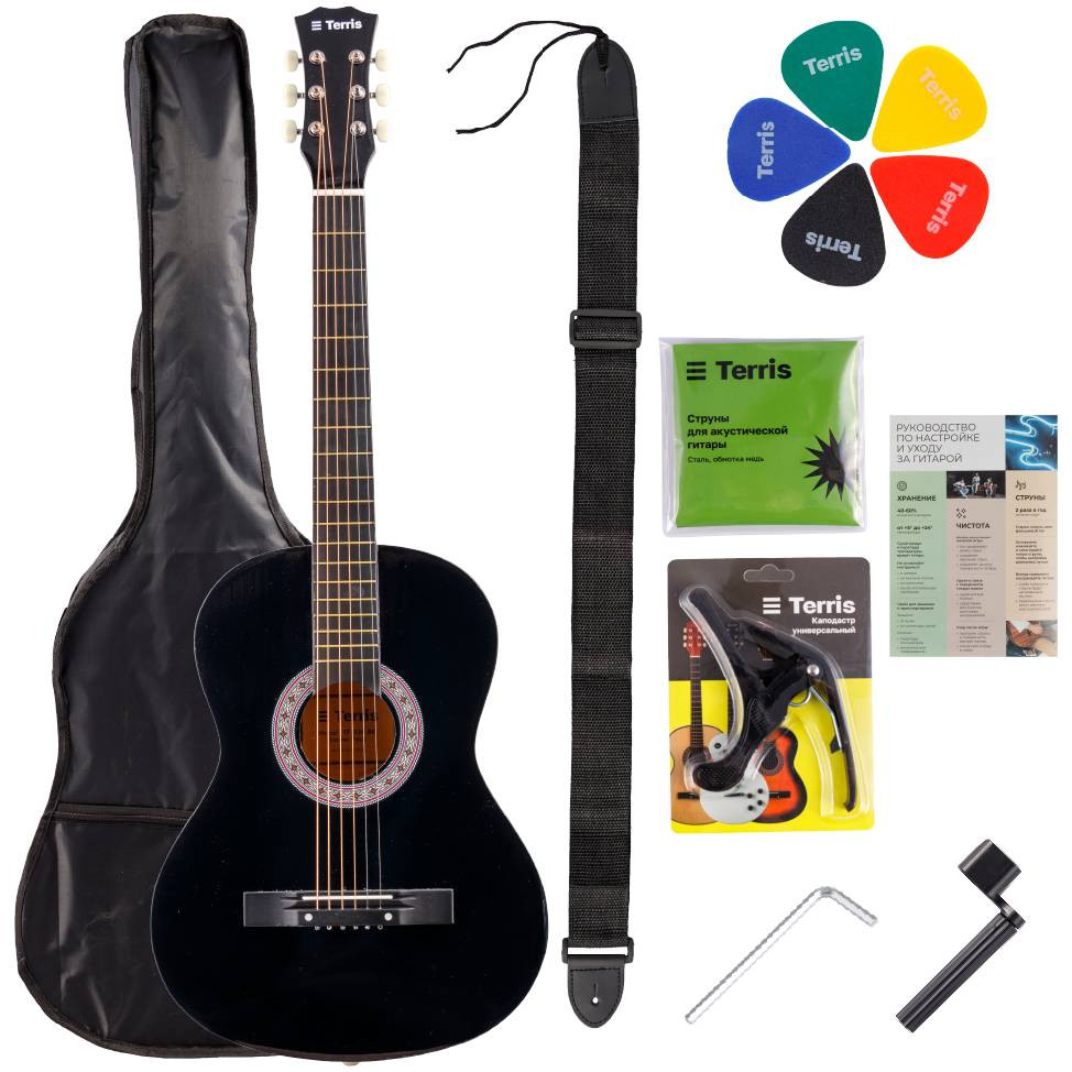 Акустические гитары Terris TF-038 BK Starter Pack 6 pack washable dry mopping pads