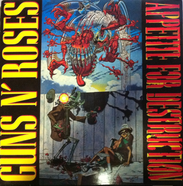 Рок Geffen Guns N' Roses, Appetite For Destruction guns and roses live in new york city 1988 yellow marble vinyl