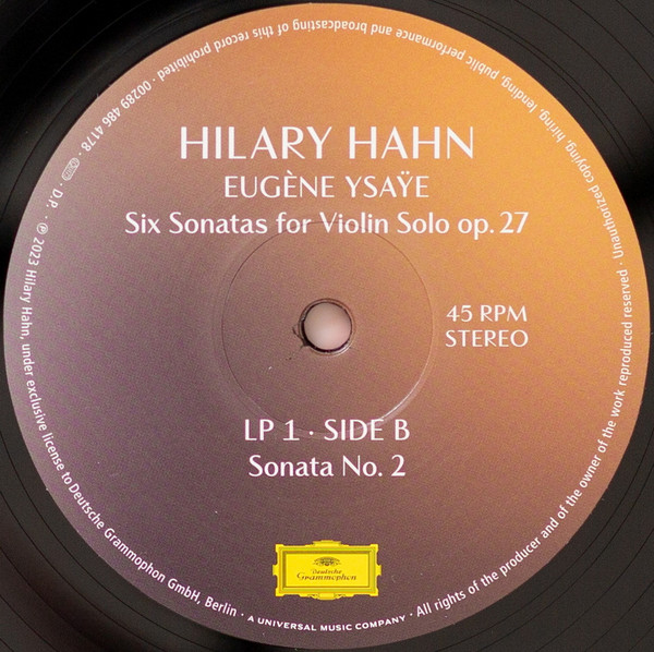 Классика Universal (Aus) Hahn, Hilary - Ysaye: Six Sonatas For Violin Solo Op. 27 (180 Gram Black Vinyl 2LP)\ - фото 5