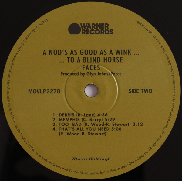 Рок IAO Faces - A Nod Is As Good As A Wink To ... Blind Horse (Black Vinyl LP) - фото 3