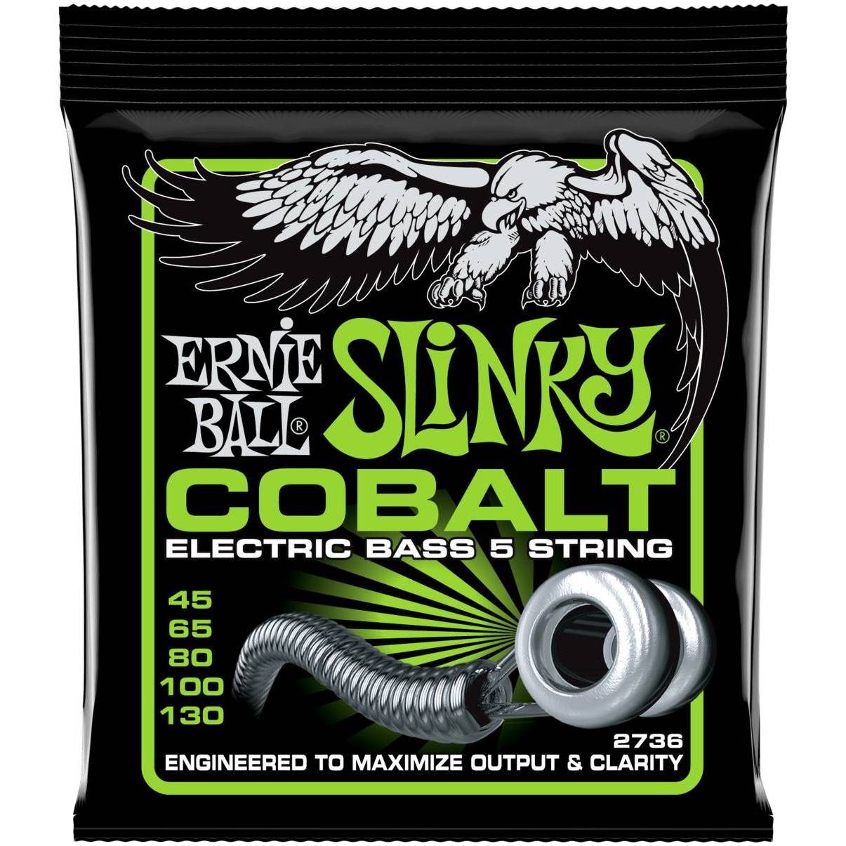 Струны Ernie Ball 2736 Slinky Cobalt Bass 5 струны ernie ball 3834 coated bass slinky super