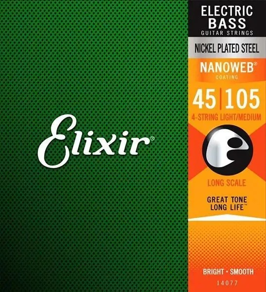 Струны Elixir 14077 NanoWeb Medium 45-105 струны la bella rx n6c