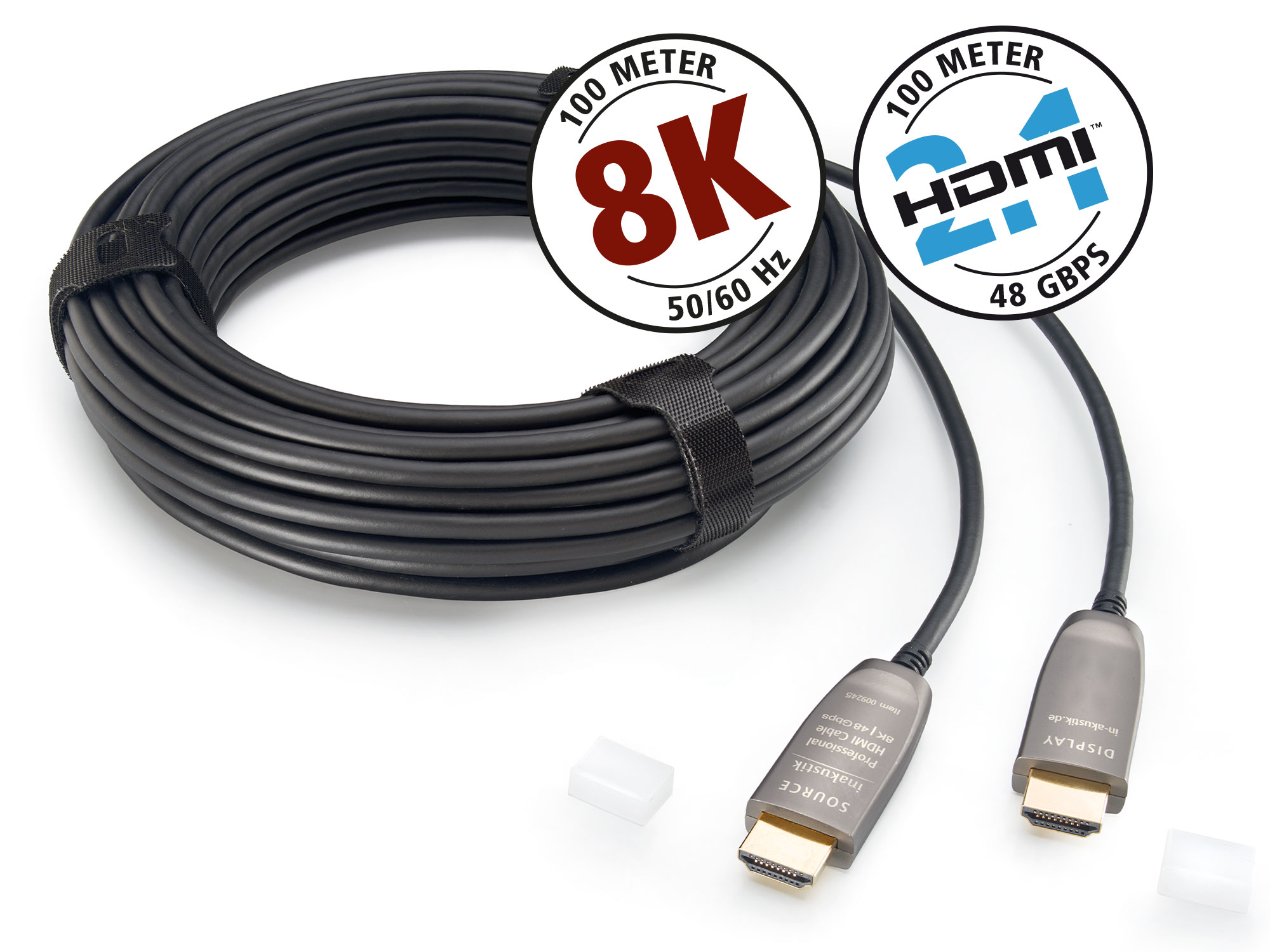 HDMI кабели In-Akustik Profi HDMI 2.1 Optical Fiber Cable 8K 48Gbps 8.0m #009245008 hdmi кабели little lab ocean 8k 4320p hdr 60p 48gbps 10% silver x 1 0m littlelab ll o2 010