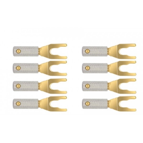 Разъёмы для акустического кабеля Wire World Set of 8 Uni-Term Gold Spades w/Sockets разъёмы для акустического кабеля wire world set of 8 uni term silver bananas w sockets