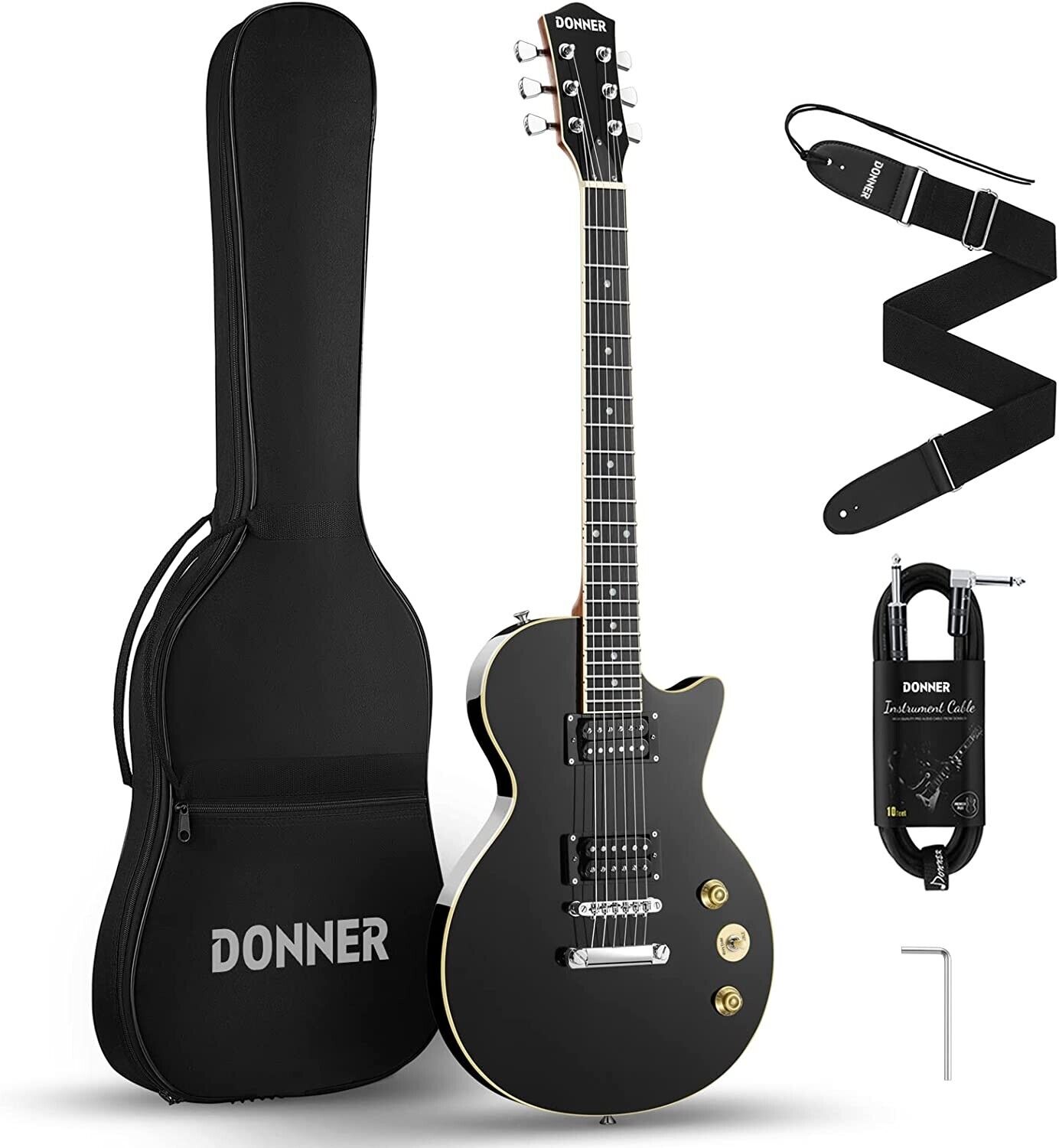 Электрогитары Donner LP-124 Black (чехол в комплекте)
