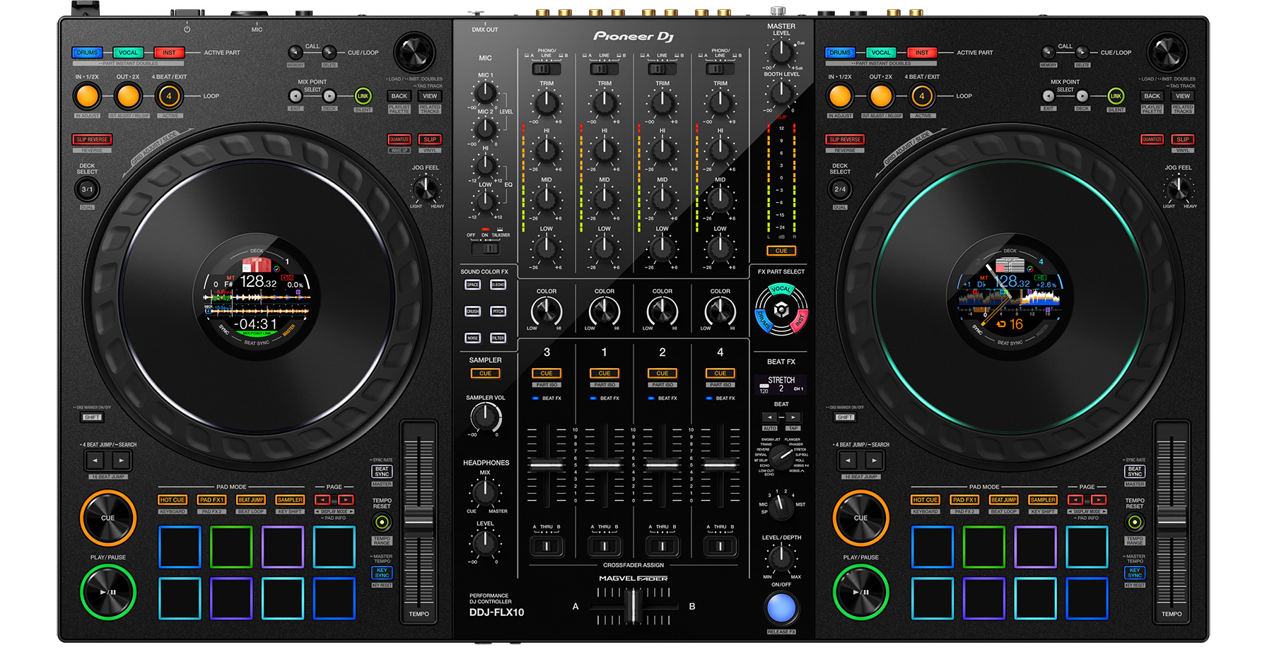 DJ станции, комплекты, контроллеры Pioneer DJ DDJ-FLX10 dj станции комплекты контроллеры pioneer ddj 200