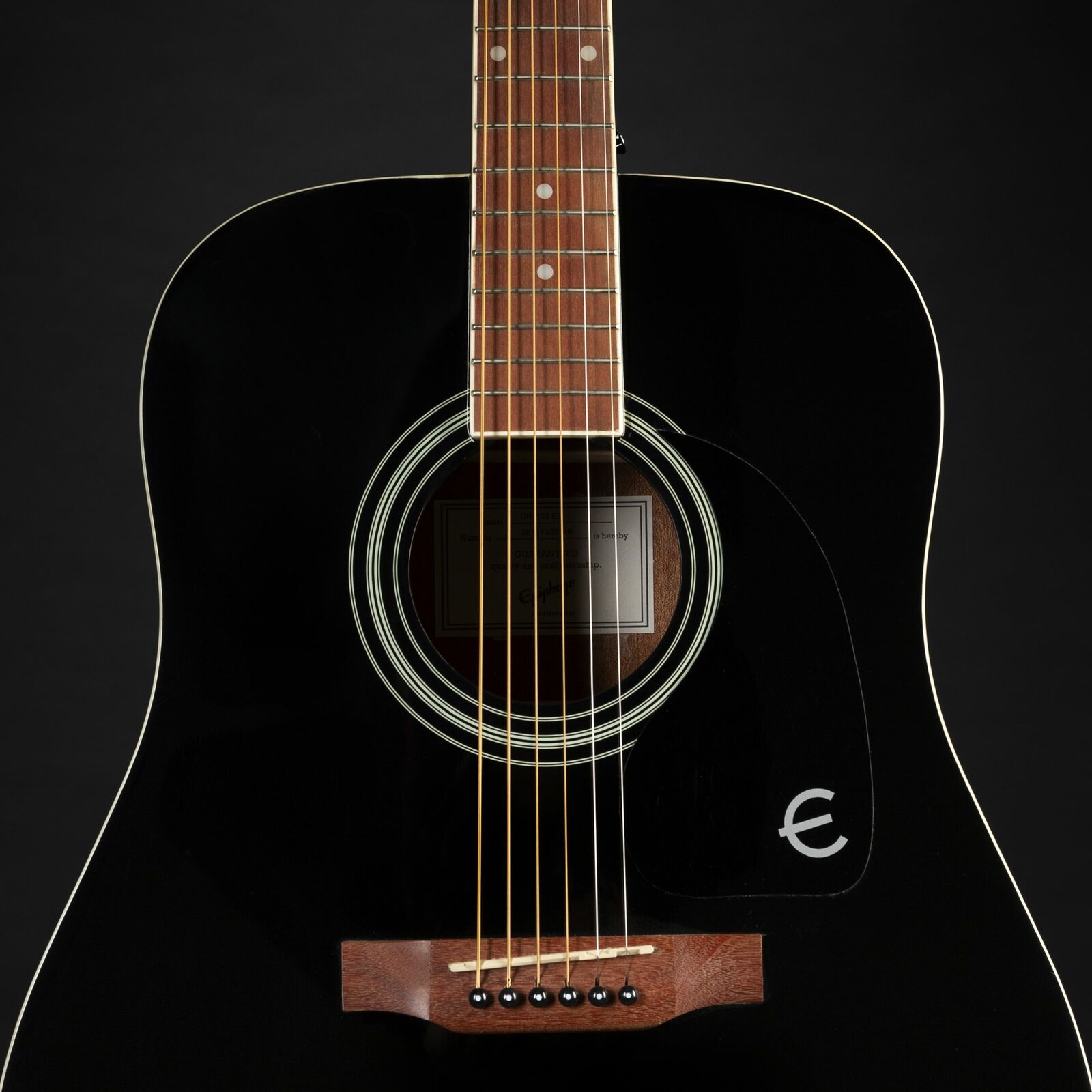 Акустические гитары Epiphone DR-100 Ebony, цвет черный, размер Medium Jumbo - фото 4