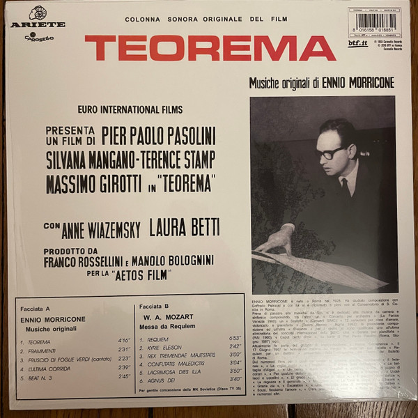 Джаз IAO Саундтрек - Teorema (Ennio Morricone) (Coloured Vinyl LP) - фото 5