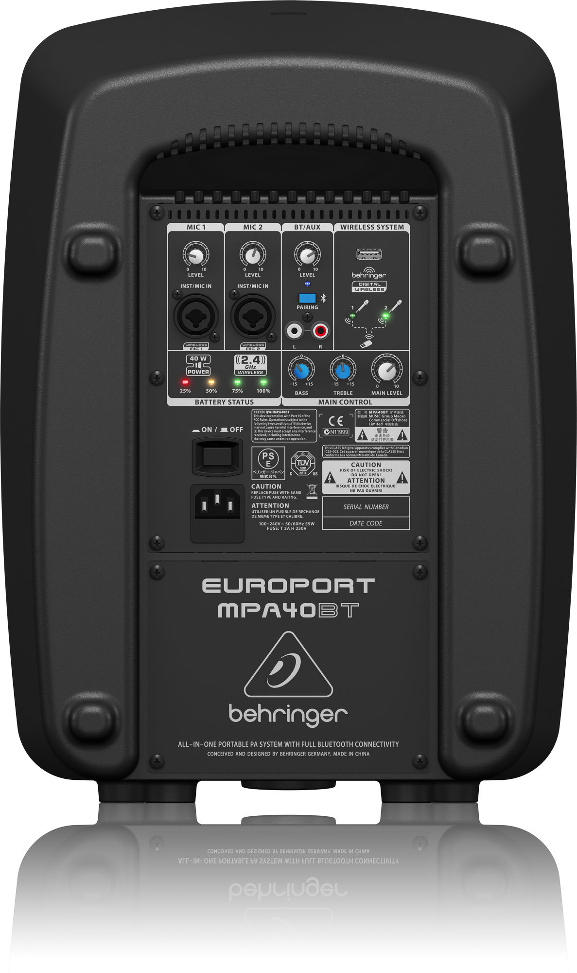 Портативные акустические системы Behringer MPA40BT, размер 1, цвет черный - фото 3