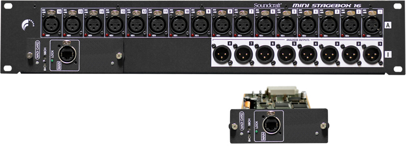 цифровые матричные микшеры soundcraft ui 16 Цифровые матричные микшеры Soundcraft MSB-16 Cat5 Mini Stagebox 16 (2U)