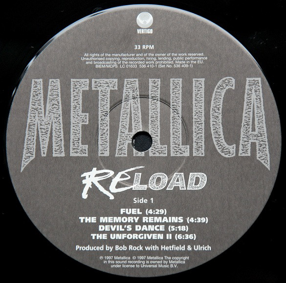 Рок Mercury Recs UK Metallica, Reload - фото 3