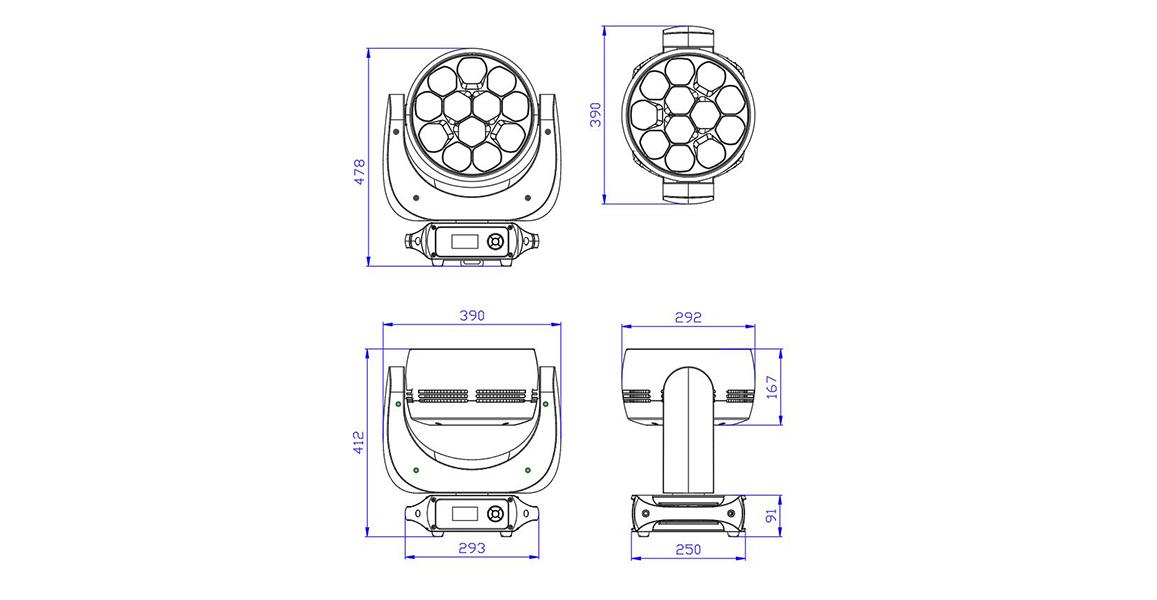 Вращающиеся головы Silver Star SS9371XHE PLUTO 4000XE HEX, цвет rgbalс - фото 3