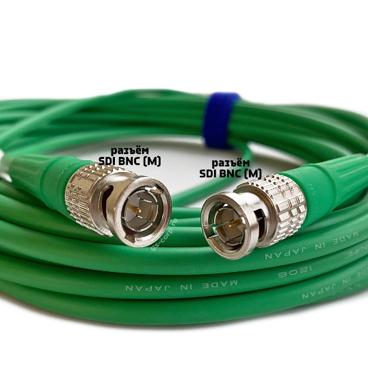 Кабели с разъемами GS-PRO 12G SDI BNC-BNC (green) 7 метров кабели с разъемами gs pro 12g sdi bnc bnc white 30 метров