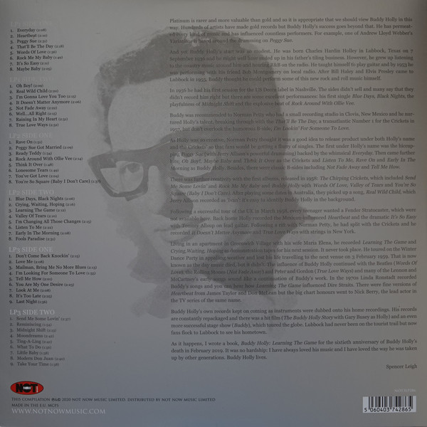 Рок FAT BUDDY HOLLY, THE PLATINUM COLLECTION (White Vinyl) - фото 2