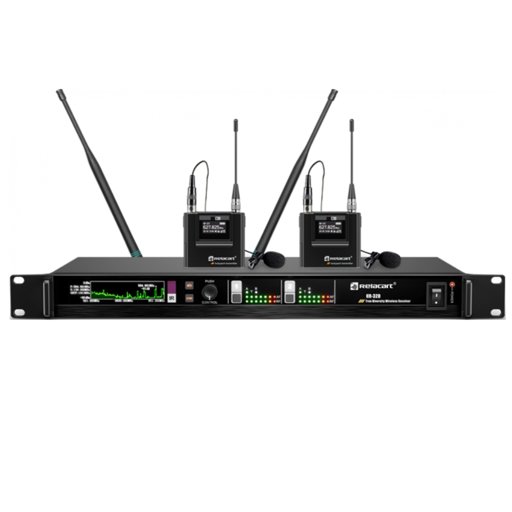 Радиосистемы персонального мониторинга RELACART HR-32DMT двухканальная укв беспроводная портативная микрофонная система