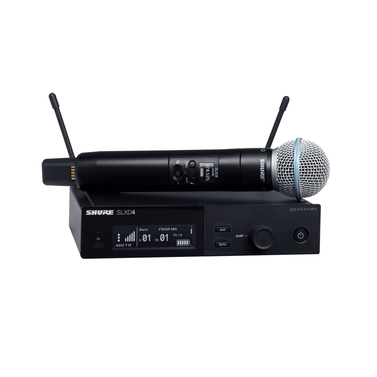 Радиосистемы с ручным микрофоном Shure SLXD24E/B58 H56 (518-562MHz) - фото 1