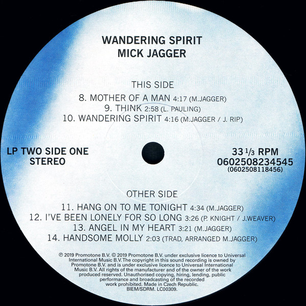 Рок USM/Universal (UMGI) Jagger, Mick, Wandering Spirit - фото 8