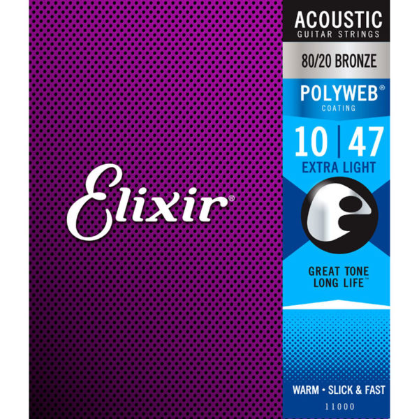 Струны Elixir 11000 PolyWeb Extra Light 10-47 80/20 струны для акустической гитары orphee tx630 011 052 фосфорная бронза
