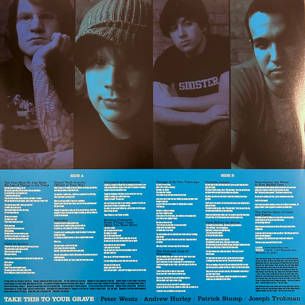 Рок Warner Music Fall Out Boy - Take This To Your Grave (Blue Vinyl LP) - фото 4