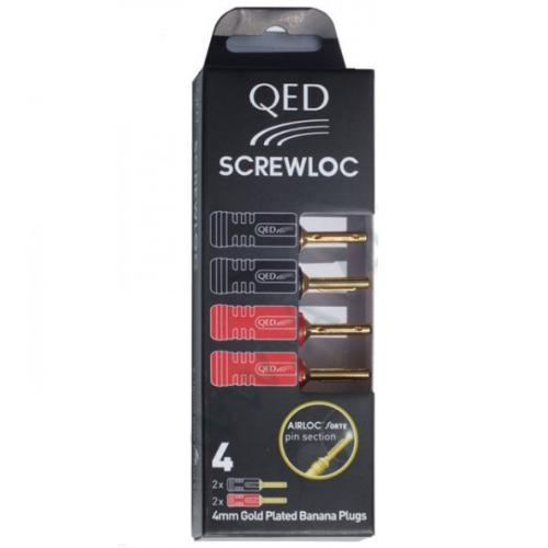 Разъёмы для акустического кабеля QED 1880 Screwloc ABS 4mm Banana (4 шт.)