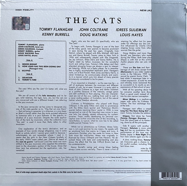 Джаз Universal (Aus) Flanagan; Coltrane; Burrell; Sulieman - The Cats (Original Jazz Classics) (Black Vinyl LP) - фото 2