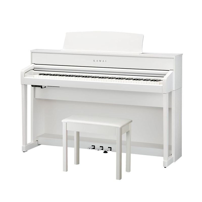 цифровые пианино kawai kdp120 b с банкеткой Цифровые пианино Kawai CA701 W, белое (банкетка в комплкте)