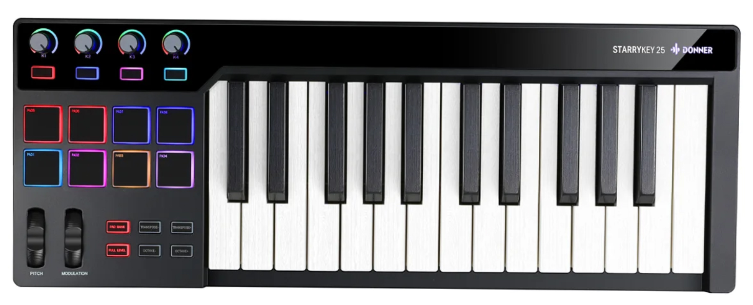 MIDI клавиатуры Donner D-25 любимые мелодии и ритмы популярная музыка для фортепиано