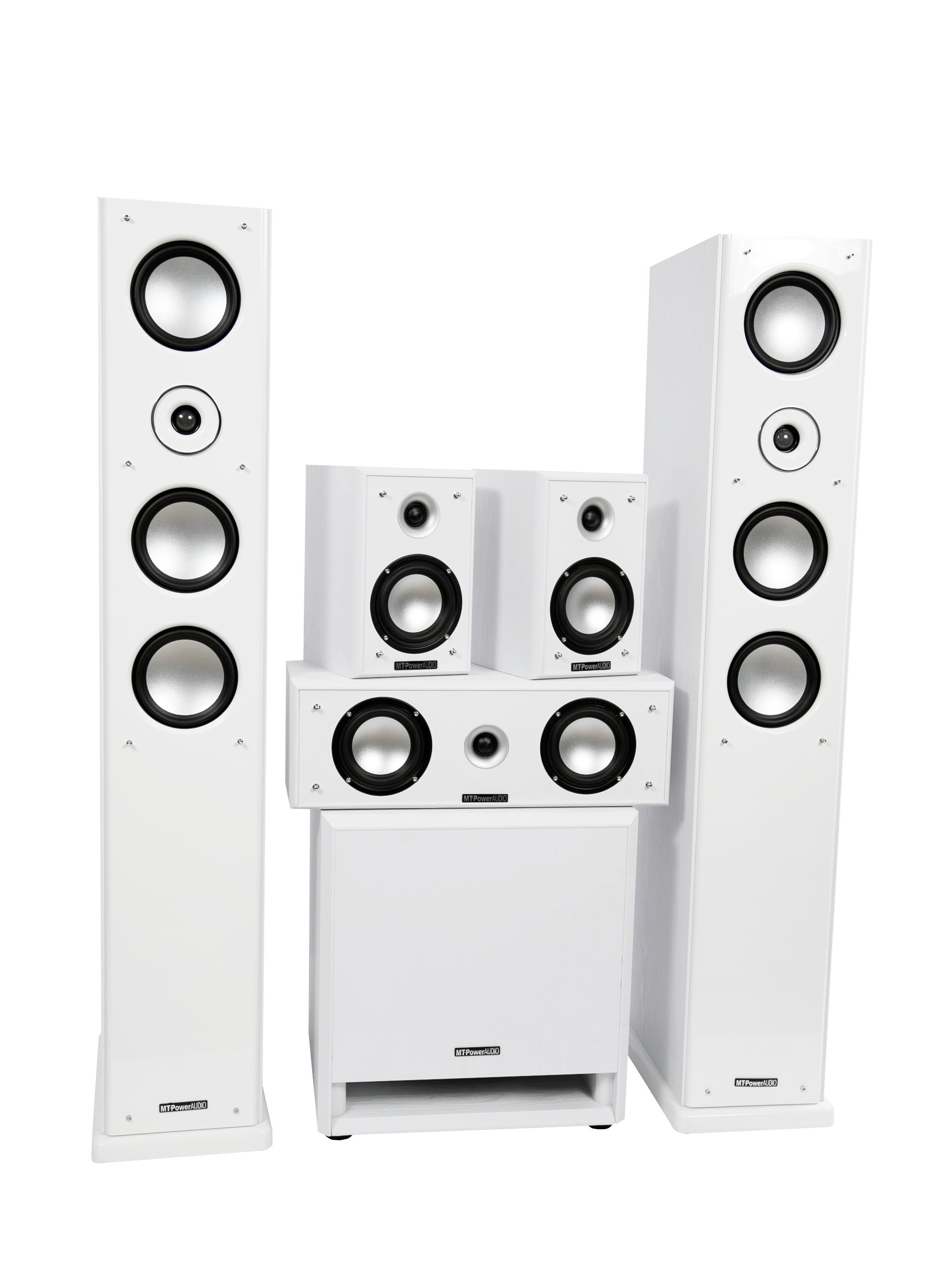 Комплекты акустики 5.1 MT-Power Elegance-2 white set 5.1 (white grills), цвет белый, размер 4 - фото 4