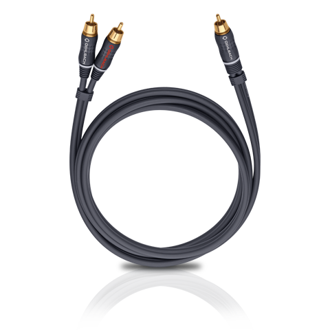 Кабели межблочные аудио Oehlbach BOOOM! Y-adapter cable anthracite, 2.0m (23702) xh m567 dc 12 24v 80wx2 цифровое аудио tpa3116d2 регулировка высоких басов предустановленная предустановленная двухканальная плата усилителя