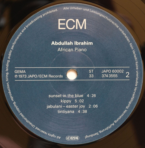 Рок ECM Ibrahim, Abdullah, African Piano (180 Gram) - фото 3